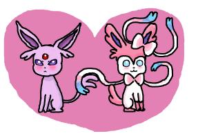 Sylveon and espeon