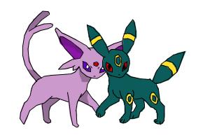 Umbreon and Espeon from Pokemon