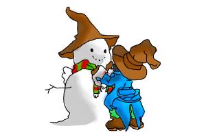 Vivi builds a Snowman