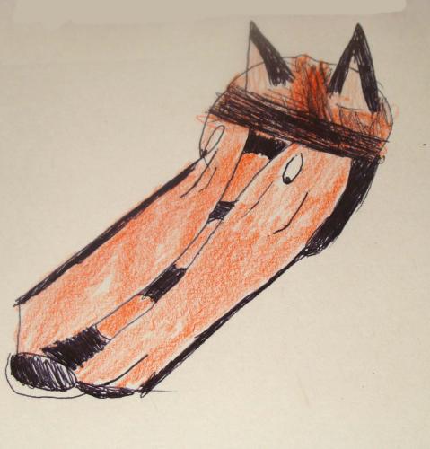 a fox with a bandana