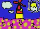 How to Draw a Windmill With Tulips.