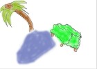 How to Draw a Palm Tree And/ Bush And/ Puddle/Pond