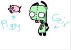 How to Draw Gir And His Piggy
