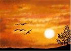 How to Draw Birds At Sunset