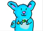 Blue Bunny With Carrot