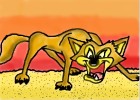 Wolf In Desert(Cartoon)