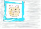 Aaa Sketchy Cat In a Blue Frame