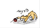 Kitty Playing With Yarnball