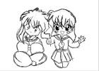 How to Draw Chib Kagome And Inuyasha :)