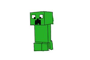 how to draw a 3d creeper