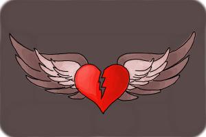 How to Draw a Broken Heart With Wings