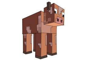 How to Draw a Cow from Minecraft