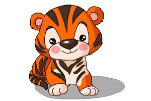 How to Draw a Cute Tiger