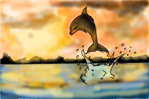 How to Draw a Dolphin At Sunset