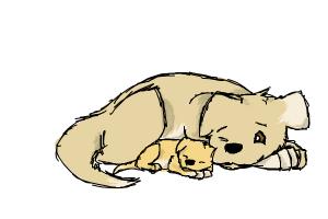 How to Draw a Father Dog And a Puppy