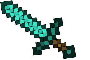 How to draw a Minecraft Diamond Sword - DrawingNow