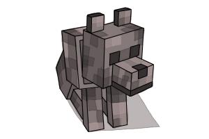 How to Draw a Minecraft Wolf