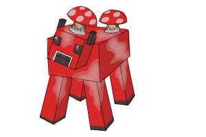 How to Draw a Mooshroom from Minecraft