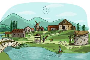How to Draw a Village Scene