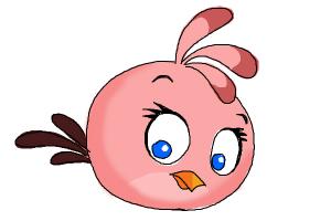 How to draw Angry Bird Stella, Pink Bird