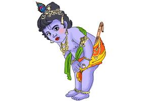 How to Draw Baby Krishna Iskcon