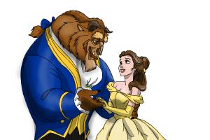 How to Draw Belle And The Beast from Beauty And The Beast