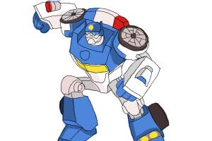 How to Draw Chase from Transformers Rescue Bots