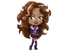 How to Draw Chibi Clawdeen Wolf from Monster High