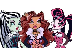 How to Draw Frankie, Clawdeen And Draculaura from Monster High