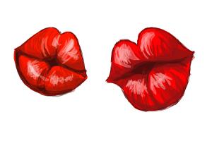 How to Draw Puckered Lips