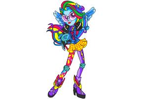How to Draw Rainbow Dash from My Little Pony Equestria Girls Friendship Games