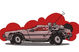 How to Draw The Delorean Time Machine from Back to The Future