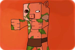 How to Draw Zombie Pigmen from Minecraft