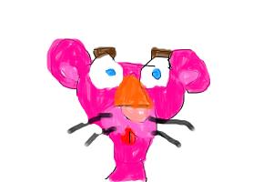 How to Draw Pink Panther With Color