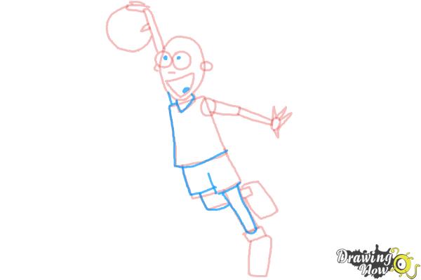 How to Draw a Basketball Player - Step 7