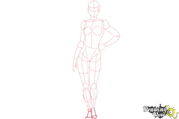 How to Draw Female Body - Step 14