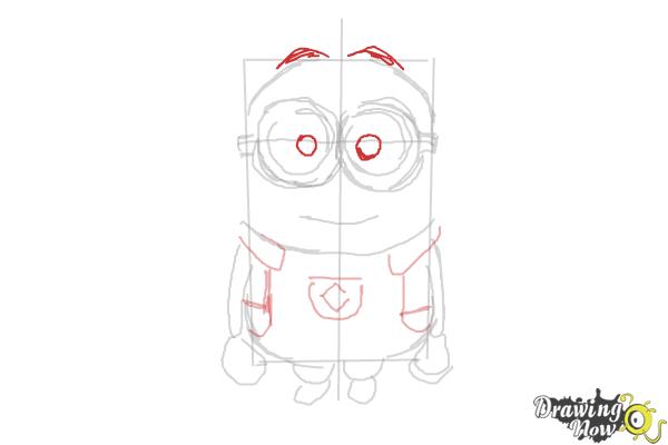 How to draw Kevin the Minion from Despicable Me - Step 7 How to draw Kevin the Minion from Despicable Me - Step 7