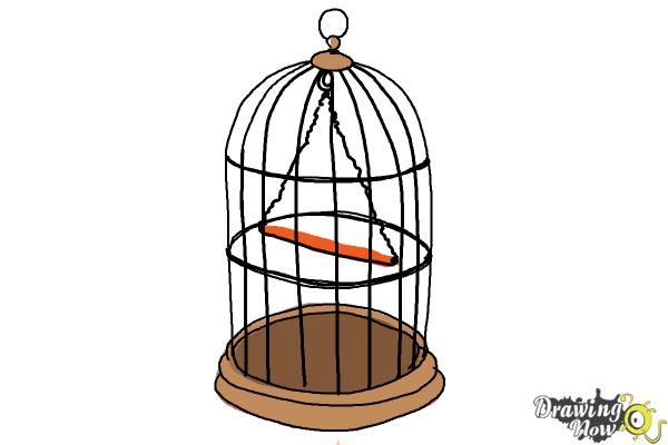 How to Draw a Bird Cage - Step 9