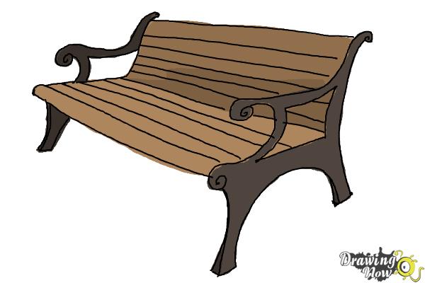 How to Draw a Bench - Step 10