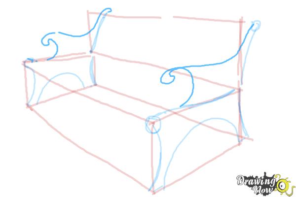 How to Draw a Bench - Step 6