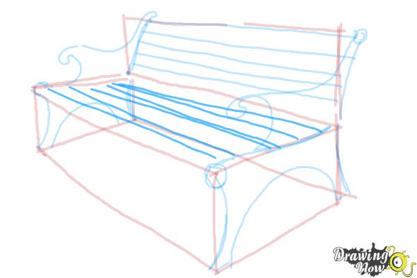 How to Draw a Bench - Step 8