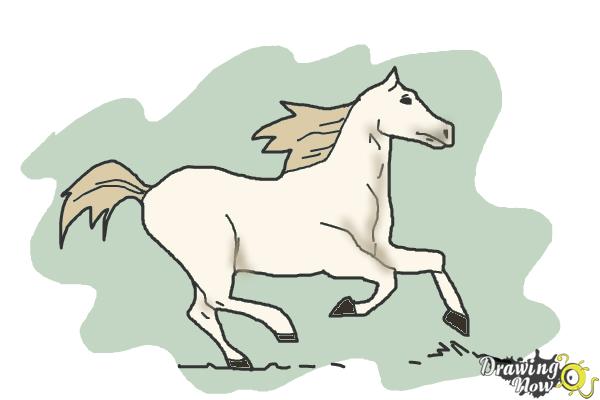 How to Draw a Horse Running - Step 10