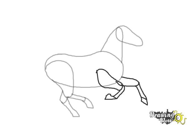 How to Draw a Horse Running - Step 5