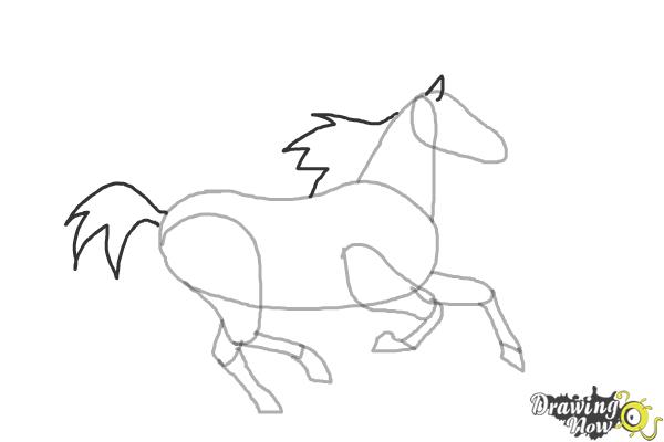 How to Draw a Horse Running - Step 6