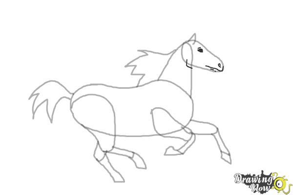 How to Draw a Horse Running - DrawingNow