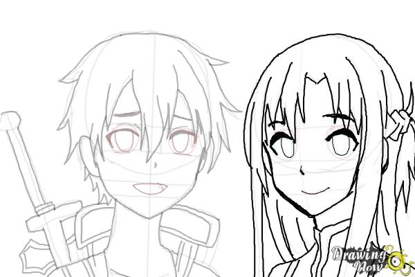 SWORD ART ONLINE MAIN CHARACTER DRAWING, KIRUTU STEP BY STEP DRAWING