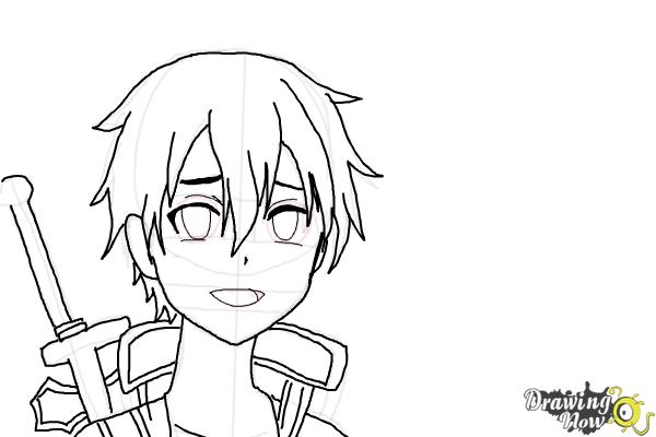 How to Draw Asuna And Kirito from Sword Art Online - Step 6