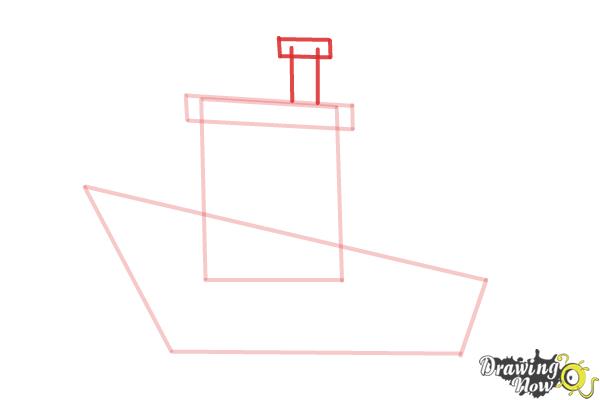 How to Draw a Fishing Boat - Step 5