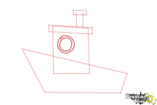 How to Draw a Fishing Boat - Step 6