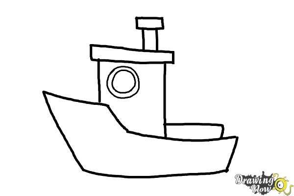 How to Draw a Fishing Boat - DrawingNow